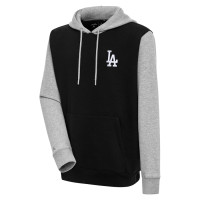 Adult Men's Los Angeles Dodgers Antigua Victory Pullover baseball Hoodie - Black/Heather Gray