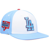 Adult Men's Los Angeles Dodgers Pro Standard Blue Raspberry Ice Cream Drip Snapback Hat - White/Light Blue