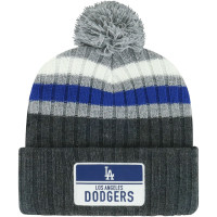 Adult Men's Los Angeles Dodgers '47 Stack Cuffed Knit Hat with Pom - Gray