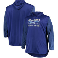 Adult Men's Los Angeles Dodgers Big & Tall Wordmark Club Pullover baseball Hoodie - Royal/Heathered Royal Adult Men's Los Angeles Dodgers Big & Tall Wordmark Club Pullover baseball Hoodie - Royal/Heathered Royal
