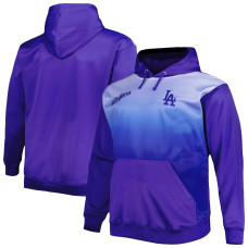 Adult Men's Los Angeles Dodgers Fade Sublimated Fleece Pullover baseball Hoodie - Royal