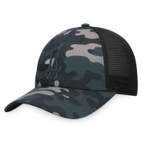 Adult Men's Los Angeles Dodgers Baseball Camo Trucker Adjustable Hat - Black