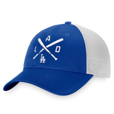 Adult Men's Los Angeles Dodgers Baseball Iconic Cross Bat Trucker Snapback Hat - Royal/White