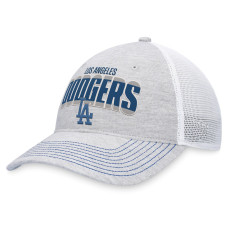 Adult Men's Los Angeles Dodgers Baseball Logo Trucker Adjustable Hat - Heather Gray/White