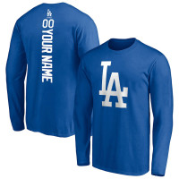 Customize Men's Los Angeles Dodgers Baseball Playmaker Name & Number Long Sleeve baseball T-shirt - Royal