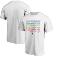 Adult Men's Los Angeles Dodgers Baseball Team City Pride baseball T-shirt - White