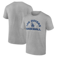 Adult Men's Los Angeles Dodgers Baseball Team Go For Two baseball T-shirt - Heather Gray