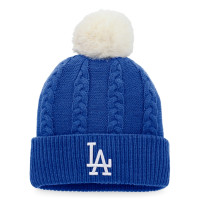 Women's Los Angeles Dodgers Baseball Cable Cuffed Knit Hat with Pom - Royal