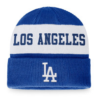 Adult Men's Los Angeles Dodgers Baseball Wordmark Cuffed Knit Hat - Royal/White