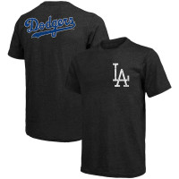 Adult Men's Los Angeles Dodgers Majestic Threads Throwback Logo Tri-Blend baseball T-shirt - Black