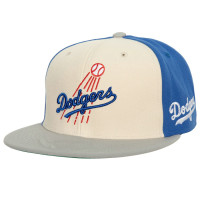 Adult Men's Los Angeles Dodgers Mitchell & Ness 100th Anniversary Homefield Fitted Hat - Cream/Gray
