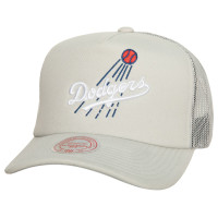 Adult Men's Los Angeles Dodgers Mitchell & Ness Curveball Trucker Snapback Hat - Gray