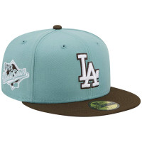 Adult Men's Los Angeles Dodgers New Era 1988 World Series Beach Kiss 59FIFTY Fitted Hat - Light Blue/Brown
