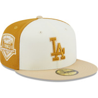 Adult Men's Los Angeles Dodgers New Era Chrome Anniversary 59FIFTY Fitted Hat - Cream/Gold