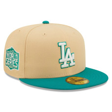 Adult Men's Los Angeles Dodgers New Era Mango Forest 59FIFTY fitted hat - Natural/Teal