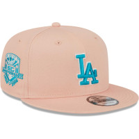 Adult Men's Los Angeles Dodgers New Era Sky Aqua Undervisor 9FIFTY Snapback Hat - Pink