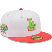 Adult Men's Los Angeles Dodgers New Era 100th Anniversary Strawberry Lolli 59FIFTY Fitted Hat - White/Coral