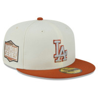 Adult Men's Los Angeles Dodgers New Era 59FIFTY Fitted Hat - Cream/Orange