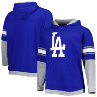 Adult Men's Los Angeles Dodgers New Era Big & Tall Twofer Pullover baseball Hoodie - Royal