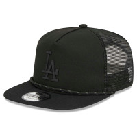 Adult Men's Los Angeles Dodgers New Era Black on Black Meshback Golfer Snapback Hat