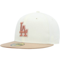 Adult Men's Los Angeles Dodgers New Era Chrome Camel Rust Undervisor 59FIFTY Fitted Hat - Cream