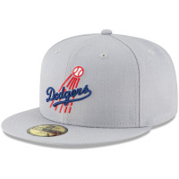 Adult Men's Los Angeles Dodgers New Era Cooperstown Collection Logo 59FIFTY Fitted Hat - Gray