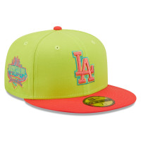 Adult Men's Los Angeles Dodgers New Era Cyber Highlighter 59FIFTY Fitted Hat - Green/Red