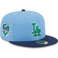 Adult Men's Los Angeles Dodgers New Era Green Undervisor 59FIFTY Fitted Hat - Light Blue/Navy