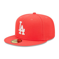 Adult Men's Los Angeles Dodgers New Era Lava Highlighter Logo 59FIFTY Fitted Hat - Red