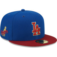 Adult Men's Los Angeles Dodgers New Era Logo Primary Jewel Gold Undervisor 59FIFTY Fitted Hat - Royal/Red