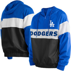 Adult Men's Los Angeles Dodgers New Era Raglan Quarter-Zip baseball Hoodie - Black