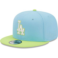 Adult Men's Los Angeles Dodgers New Era Spring Basic Two-Tone 9FIFTY Snapback Hat - Light Blue/Neon Green