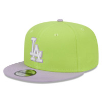 Adult Men's Los Angeles Dodgers New Era Spring Basic Two-Tone 9FIFTY Snapback Hat - Neon Green/Purple