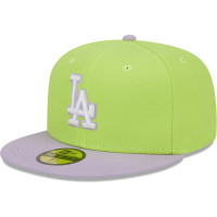 Adult Men's Los Angeles Dodgers New Era Spring Color Two-Tone 59FIFTY Fitted Hat - Neon Green/Lavender