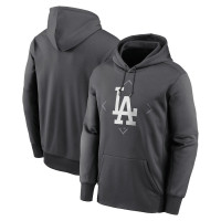 Adult Men's Los Angeles Dodgers Bracket Icon Performance Pullover baseball Hoodie - Anthracite