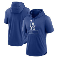 Adult Men's Los Angeles Dodgers Lockup Performance Short Sleeve Lightweight Hooded Top - Royal