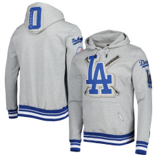 Adult Men's Los Angeles Dodgers Pro Standard Mash Up Logo Pullover baseball Hoodie - Heather Gray