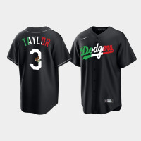 #3 Chris Taylor Los Angeles Dodgers Men's Replica Mexican Heritage Night Jersey - Black