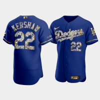 Los Angeles Dodgers #22 Clayton Kershaw Men's Diamond Edition Jersey - Royal Los Angeles Dodgers #22 Clayton Kershaw Men's Diamond Edition Jersey - Royal
