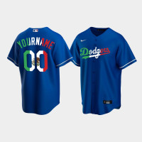 #00 Custom Los Angeles Dodgers Men's Replica Mexican Heritage Night Jersey - Royal