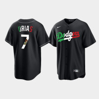 #7 Julio Urias Los Angeles Dodgers Men's Replica Mexican Heritage Night Jersey - Black
