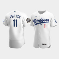 Men's Los Angeles Dodgers A.J. Pollock White 2020 World Series Home Authentic Jersey Men's Los Angeles Dodgers A.J. Pollock White 2020 World Series Home Authentic Jersey