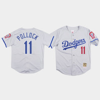Men's Los Angeles Dodgers #11 A.J. Pollock Gray 1981 Authentic Jersey Men's Los Angeles Dodgers #11 A.J. Pollock Gray 1981 Authentic Jersey