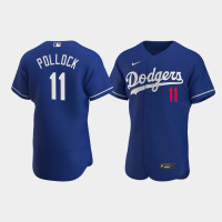 Men's Los Angeles Dodgers #11 A.J. Pollock Royal Authentic 2020 Alternate Jersey