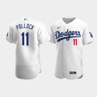 Men's Los Angeles Dodgers #11 A.J. Pollock White Authentic Home Player Jersey