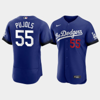 Los Angeles Dodgers Albert Pujols Royal 2021 City Connect Authentic Jersey