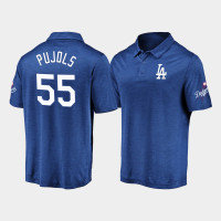 Men's Los Angeles Dodgers Albert Pujols Royal Iconic Primary Logo Striated Polo