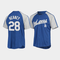 Los Angeles Dodgers Andrew Heaney Button-Down Raglan Replica Men's Jersey - Royal