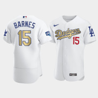 Men's Los Angeles Dodgers Austin Barnes White 2021 Gold Program Authentic Patch Jersey