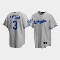 Men's Los Angeles Dodgers Chris Taylor Gray 2020 World Series Champions Road Replica Jersey
